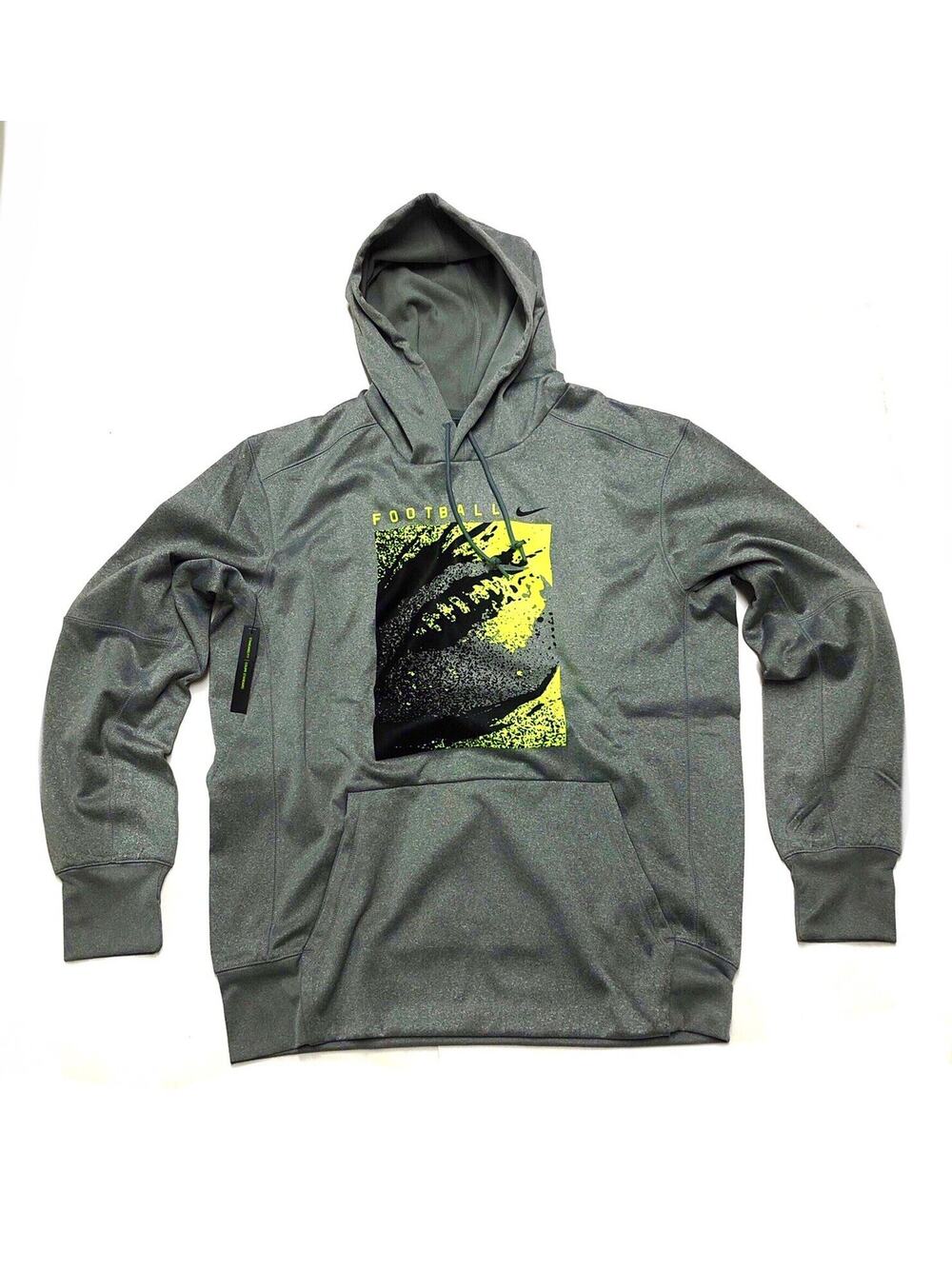Nike DRI-fit Football Hoodie Mens Sz L Volt AO5442-010 NWT Neon Yellow Green